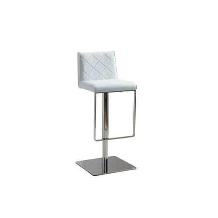 CASABIANCA FURNITURE Loft Eco-leather with Stainless Steel Bar Stool, White - 33 x 16.5 x 18.5 in. CB-922-WH-BAR